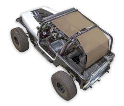 SpiderWebShade - SPIDERWEBSHADE SWS-SHDTOP-01-SW2-YJ-TAN 2Pc Mesh Bikini Top Tan for Jeep YJ - Image 1