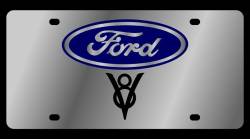 Eurosport Daytona - Eurosport Daytona 1532-1 Stainless License Plate Ford V8 Vintage Logo - Image 1