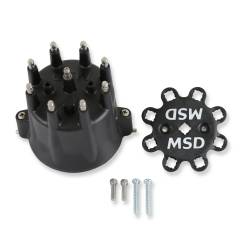 MSD - MSD Ignition 84333 Distributor Cap V8 HEI Terminals Blk Spark Plug Wire Retainer - Image 2