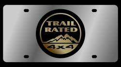 Eurosport Daytona - Eurosport Daytona 1445-2 Stainless License Plate Trail Rated Logo for Jeep - Image 1