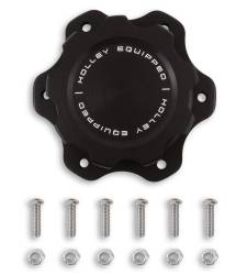 Holley - Holley 241-226 Fuel Cell Filler Cap Black Aluminum 6-Bolt Flange Replacement - Image 1