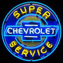 Neonetics - Neonetics 5CHEVYB Super Chevy Service Neon Sign w/Backing 24" - Image 1