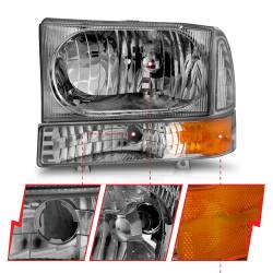 Anzo USA - Anzo USA Crystal Headlight Set w/Corners Chrome Super Duty/Excursion 111081 - Image 3