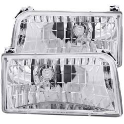 Anzo USA - Anzo USA Chrome Crystal Headlight Set Ford F-Series/Bronco 111247 - Image 1
