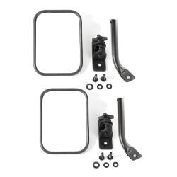 Rugged Ridge - Rugged Ridge 11025.22 Stubby Trail Mirror Rectangular Pair Txt Blk 97-18 Jeep Wr - Image 1