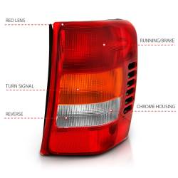 Anzo USA - Anzo USA 311308 Taillight Assembly for 99-04 Grand Cherokee WJ - Image 3
