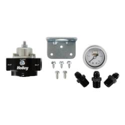 Holley - Holley 12-840KIT Billet Bypass Fuel Pressure Regulator Kit 4.5-9 PSI w/Gauge - Image 1