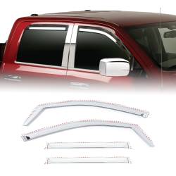 Putco - Putco 480070 Chrome Window Deflectors for 19-25 RAM 1500 Quad Cab 4Pc - Image 1
