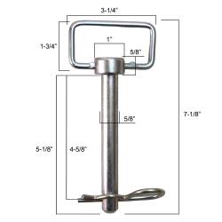 Shocker Hitch - Shocker Hitch SH-BH625456PR Shocker 5/8" x 4.5 Ball Mount Hitch Pins-PAIR - Image 2