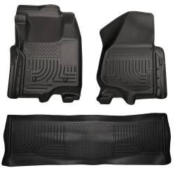 Husky Liners - Husky Liner Weatherbeater Front/Rear Floor Liners Black Ford Super Duty 98711 - Image 1