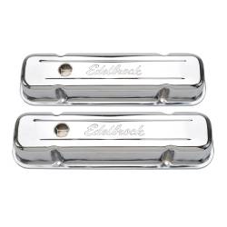 Edelbrock - Edelbrock 4457 Chrome Tall Profile Signature Series Valve Cover for 62-79 PON V8 - Image 1