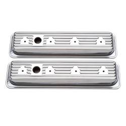 Edelbrock - Edelbrock 4446 Signature Series Valve Covers for Chevy 262-400 87-95 Centerbolt - Image 1