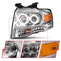 Anzo USA - Anzo USA 111114 Projector Headlight Set w/CCFL Halo Chrome for 07-14 Expedition - Image 3