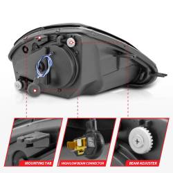 Anzo USA - Anzo 121332 Black Projector Headlights w/LED Halo for 00-05 Mitsubishi Eclipse - Image 5