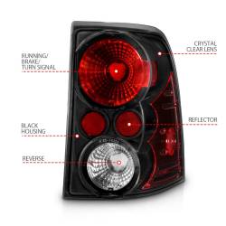 Anzo USA - Anzo USA Black Euro Clear Lens Taillight Set Explorer/Mountaineer 211081 - Image 4