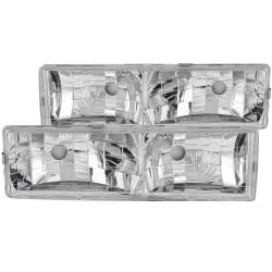 Anzo USA - Anzo USA Chrome Crystal Headlight Set GM C/K Trucks/SUVs 111136 - Image 1