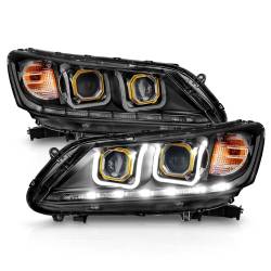 Anzo USA - Anzo USA 121492 Black Projector Headlight w/U-Bar Halo for 13-15 Honda Accord - Image 2