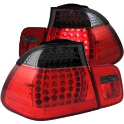 Anzo USA - Anzo USA 321123 Chrome LED Taillight Set Red/Smoke Lens 02-05 BMW 3-Series Sedan - Image 1