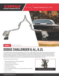 Corsa Performance - Corsa Perf 21070BLK 2.75" Cat-Back w/3.5" Tips Blk for 15-23 Challenger 6.4/6.2L - Image 3