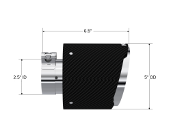 MBRP Exhaust - MBRP Exhaust T5190CF 2.5" Inlet Carbon Fiber Dual Wall Angle Cut 5" Outlet Tip - Image 2