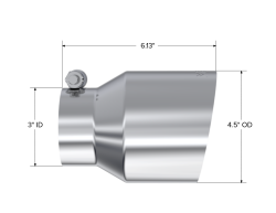 MBRP Exhaust - MBRP Exhaust T5180 T304 SS 3" Inlet Single Wall Angle Cut 4.5" Out Tip Universal - Image 2