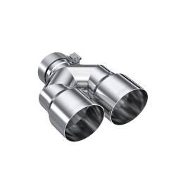 MBRP Exhaust - MBRP Exhaust T5183 T304 SS 3" In Single Wall Angle Cut Dual 4" Out Tip Universal - Image 1