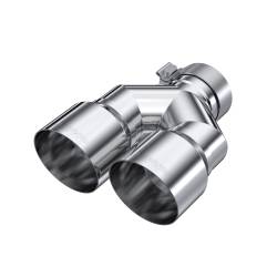 MBRP Exhaust - MBRP Exhaust T5182 T304 SS 3" In Single Wall Angle Cut Dual 4" Out Tip Universal - Image 1