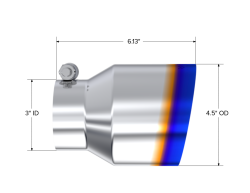 MBRP Exhaust - MBRP Exhaust T5180BE T304 SS 3" In Burnt Single Wall Angle Cut 4.5" Out Tip - Image 2