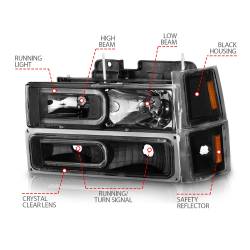 Anzo USA - Anzo USA 111528 Crystal Headlight Set - Image 4