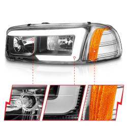 Anzo USA - Anzo USA 111522 Crystal Headlight Set Clear Lens Black Housing 2Pc - Image 3