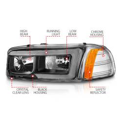 Anzo USA - Anzo USA 111522 Crystal Headlight Set Clear Lens Black Housing 2Pc - Image 4