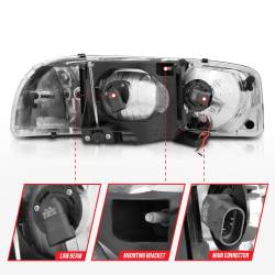 Anzo USA - Anzo USA 111522 Crystal Headlight Set Clear Lens Black Housing 2Pc - Image 5