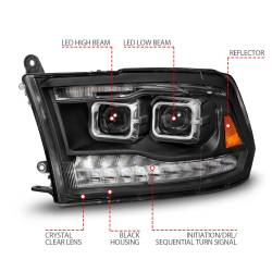 Anzo USA - Anzo USA 111595 LED Projector Headlights for 09-18 Dodge RAM 1500/2500/3500 - Image 4