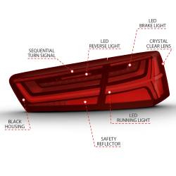 Anzo USA - Anzo USA 321353 Taillight Assembly for 12-15 Audi A6 A6 Quattro S6 - Image 4