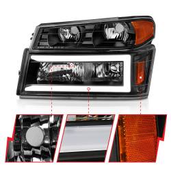Anzo USA - Anzo USA 111558 Crystal Plank Headlights for 04-12 Chevy Colorado/GMC Canyon - Image 3