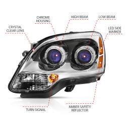 Anzo USA - Anzo USA 111476 Crystal Headlight Set for 07-12 GMC Acadia - Image 2