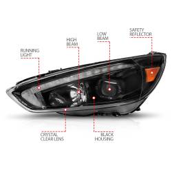 Anzo USA - Anzo USA 121564 Projector Headlight Set for 15-18 Ford Focus - Image 4