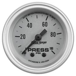 AutoMeter - AutoMeter 2334 Autogage Mechanical Oil Pressure Silver Gauge 0-100PSI 2-1/16" - Image 1
