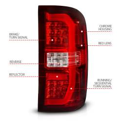 Anzo USA - Anzo USA 311466 Red/Clear LED Tail Light Assembly 14-19 GMC Sierra 1500/2500HD - Image 4