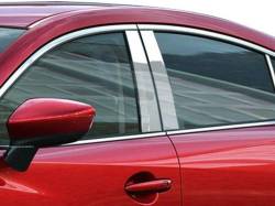 Quality Automotive Accessories - QAA PP14760 4Pc Stainless Steel Pillar Trim for 14-20 Mazda Mazda6 - Image 1