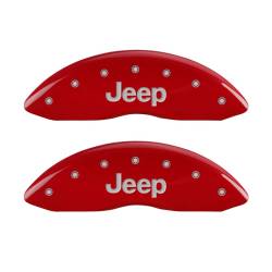 MGP Caliper Covers - MGP Caliper Covers 42011FJEPRD Front Red w/Silver for 08-19 Jeep Patriot Compass - Image 1