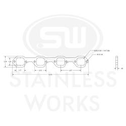 Stainless Works - Stainless Works HFSBFVICTOR188 Header Flange SBF 1-7/8" Square Port - Image 2