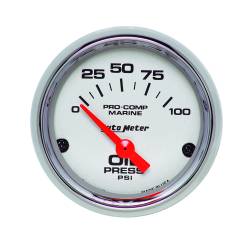 AutoMeter - AutoMeter 200758-35 Air-Core Marine Electric Oil Pressure Chrome 100Psi 2-1/16" - Image 1