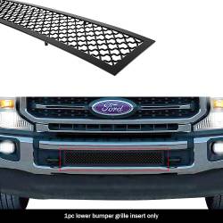 APS - APS Wire Mesh Bumper Grille Black 20-22 Ford Super Duty GR06GEJ66K - Image 1