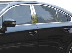 Quality Automotive Accessories - QAA PP15446 6Pc Stainless Steel Pillar Trim for 15-19 Subaru Legacy - Image 1