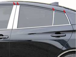 Quality Automotive Accessories - QAA PP16137 8Pc Stainless Steel Pillar Trim for 16-22 Toyota Prius - Image 1