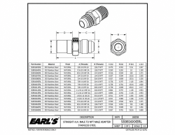 Earl's Performance - Earls Plumbing SS981603ERL Straight Stainless Steel AN To NPT Adapter - Image 1