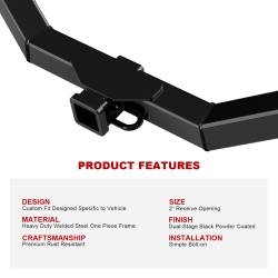 APS - APS HT18CJJ73 Class III 2" Trailer Receiver Hitch for Santa Fe/Sorento - Image 5