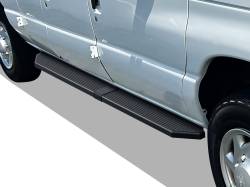 APS - APS IB06RDJ4H H-Series Running Boards Black for 99-14 Ford E-Series Van - Image 1