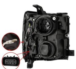 AlphaRex - AlphaRex 880098 Black Projector Headlights for 15-19 Chevy Silverado - Image 2